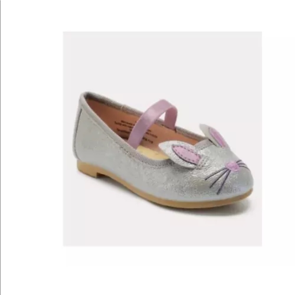 NWT Revah ~ Silver ~ Bunny Slip On Ballet …
